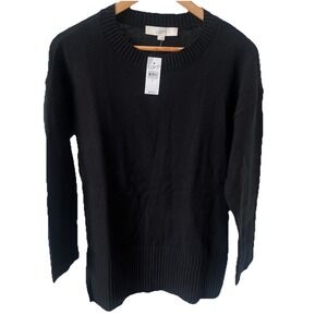 LOFT Women's Black Pullover Soft Sweater Size Medium NWT